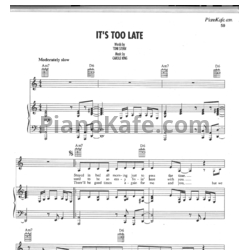 Ноты Carole King - It's too late - предпросмотр