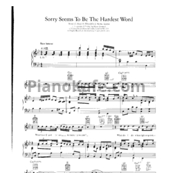 Ноты Elton John - Sorry seems to be the hardest word (Версия 4) - предпросмотр