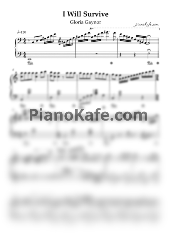 Ноты Gloria Gaynor - I will survive (Piano cover) - PianoKafe.com