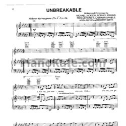 Ноты Michael Jackson - Unbreakable - предпросмотр