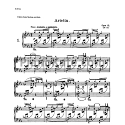 Ноты Эдвард Григ - Ариетта - предпросмотр