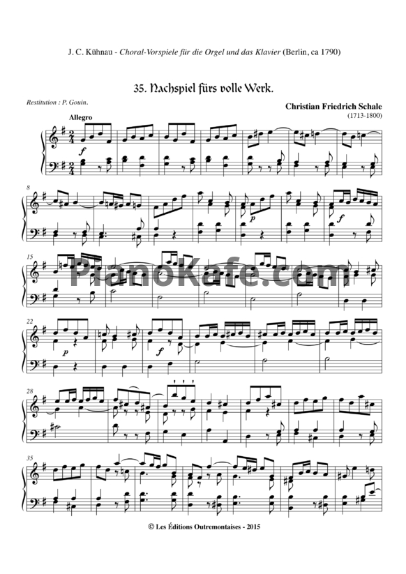 Ноты Кристиан Фридрих Шале - Nachspiel furs volle Werk - PianoKafe.com