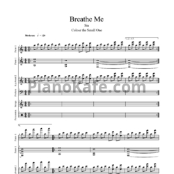 Ноты Sia - Breathe me - предпросмотр