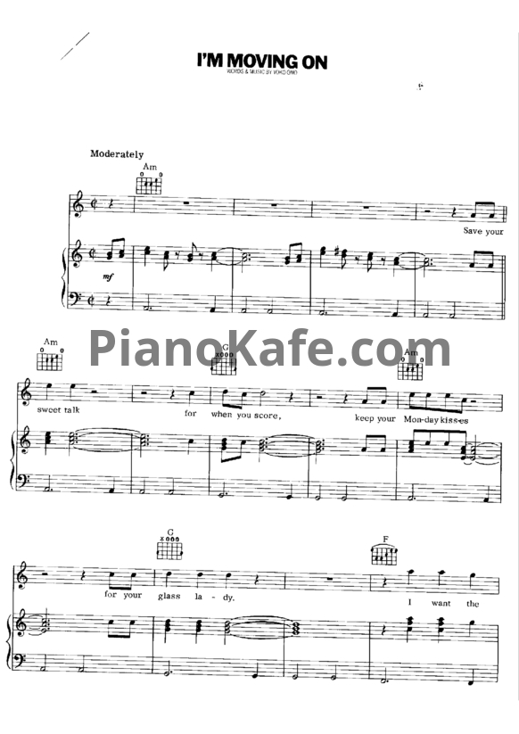 Ноты John Lennon - I'm moving on - PianoKafe.com