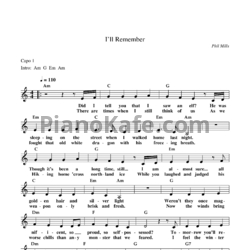 Ноты Phil Mills - I'll Remember