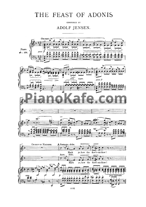 Ноты А. Йенсен - Кантата "Празднество Адониса" для солистов, хора и оркестра - PianoKafe.com