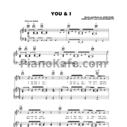 Ноты One Direction - You and I (Версия 2) - предпросмотр