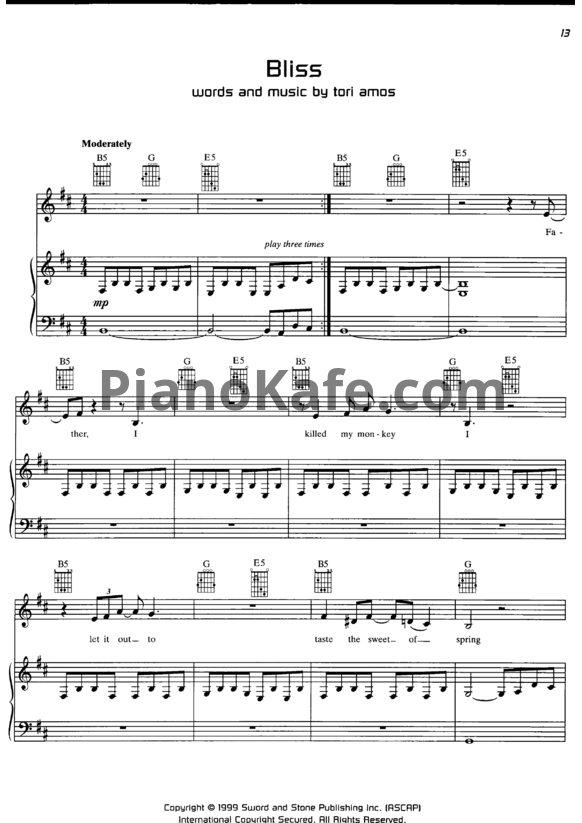 Ноты Tori Amos - To venus and back (Книга нот) - PianoKafe.com