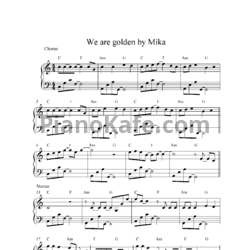 Ноты Mika - We are golden - предпросмотр