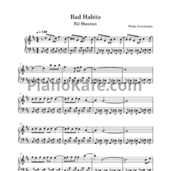 Ноты Ed Sheeran - Bad habits - предпросмотр