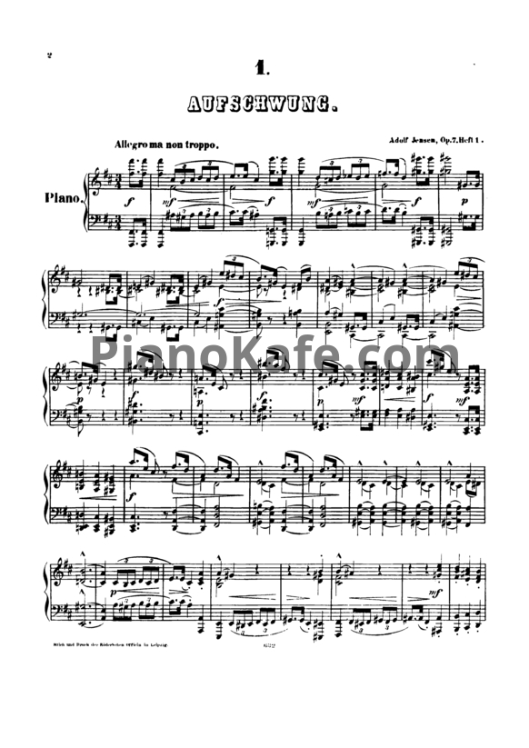 Ноты А. Йенсен - 6 фантазий на темы И. Брамса (Op. 7) - PianoKafe.com