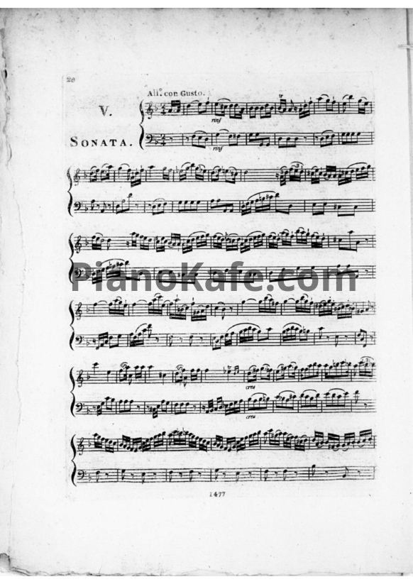 Ноты Франсуа Девьен - Соната для гобоя и бассо сонтинуо ре минор (Op.70 №2). Клавир - PianoKafe.com