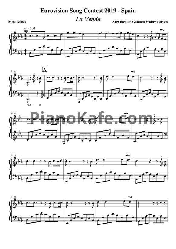 Ноты Miki - La Venda (Spain) - PianoKafe.com