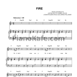 Ноты Augustana - Fire