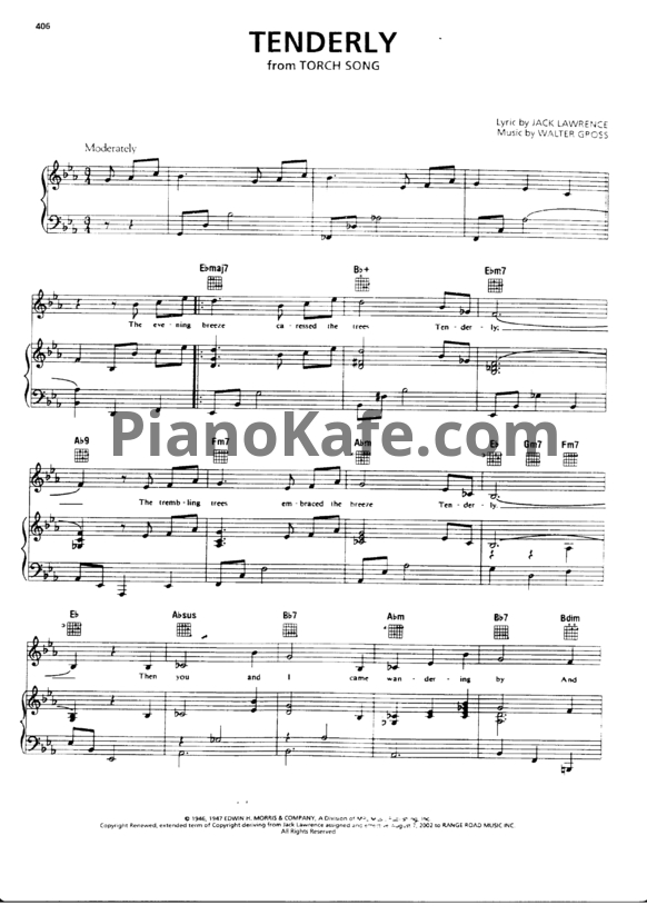 Ноты Frank Sinatra - Tenderly (Версия 2) - PianoKafe.com