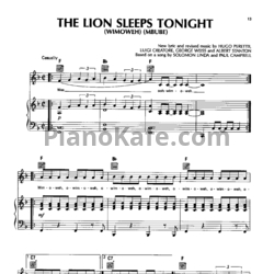 Ноты The Tokens - The Lion Sleeps Tonight - предпросмотр