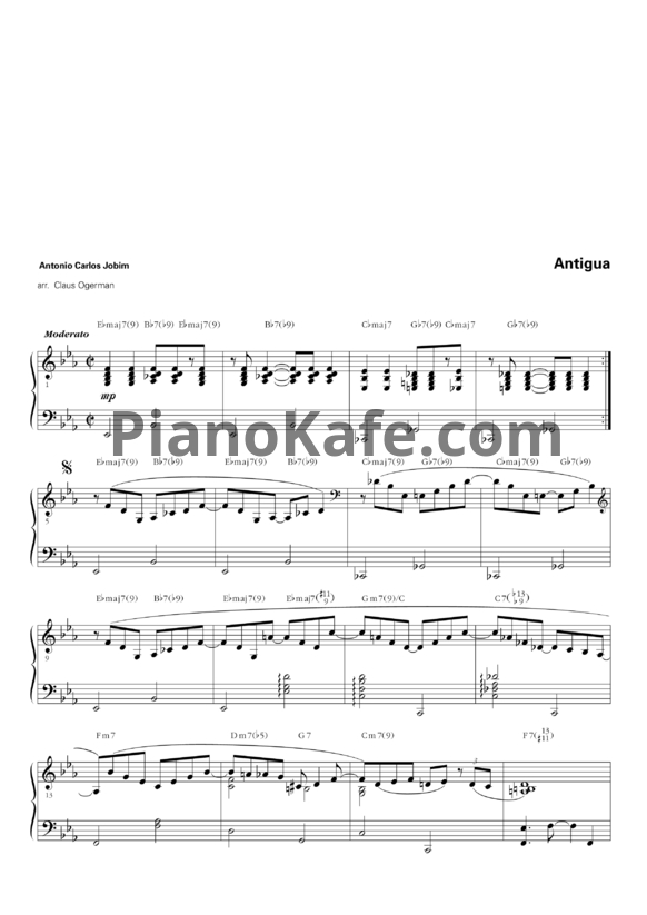 Ноты Antonio Carlos Jobim - Antigua - PianoKafe.com
