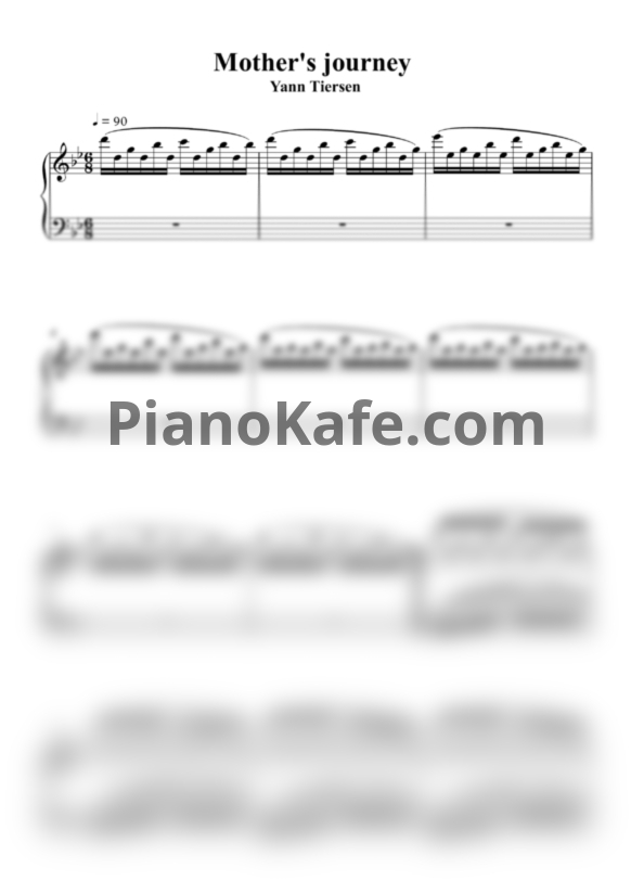 Ноты Yann Tiersen - Mother's journey (Аранжировка Вадима Дашевского) - PianoKafe.com
