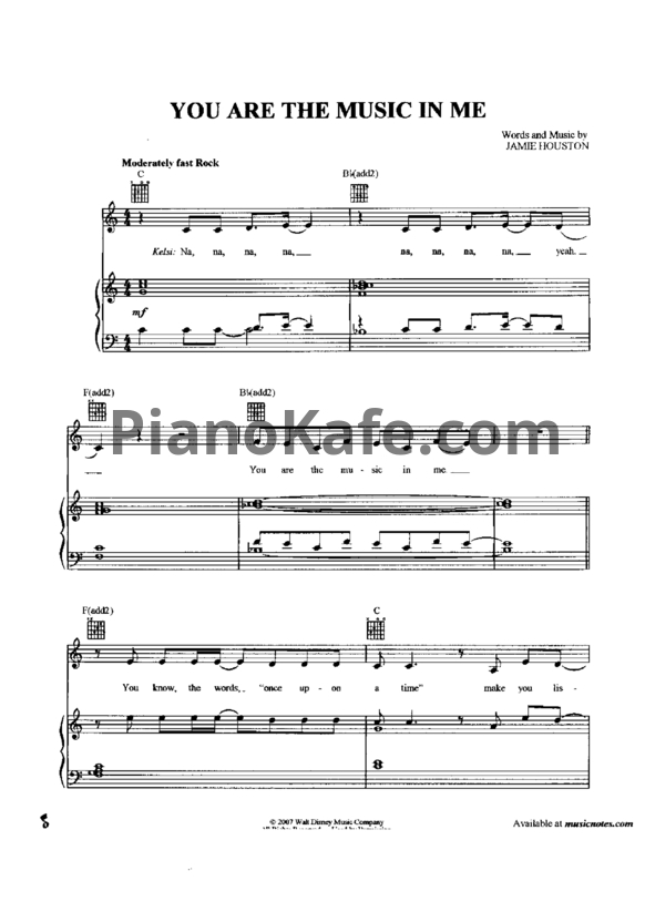 Ноты Jamie Houston - You are the music in me - PianoKafe.com
