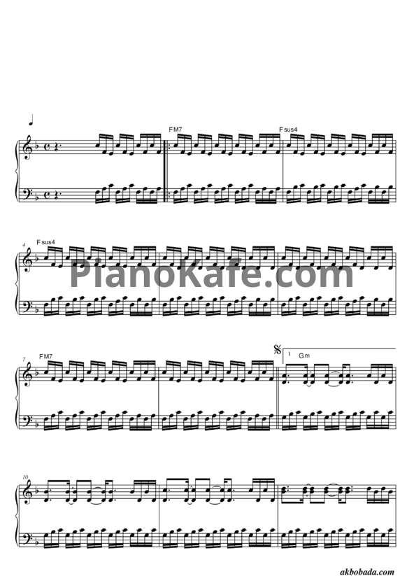 Ноты Yiruma - The sunbeams they scatter - PianoKafe.com