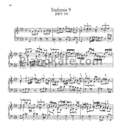 Ноты И. Бах - Симфония №9 (BWV 795) - предпросмотр