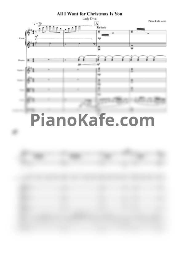 Ноты Lady Diva - All I want for Christmas is you (Партитура и партии) - PianoKafe.com