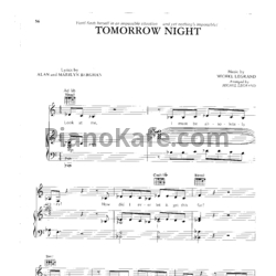 Ноты Michel Legrand - Tomorrow night - предпросмотр