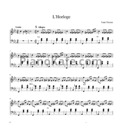 Ноты Yann Tiersen - L'Horloge - предпросмотр