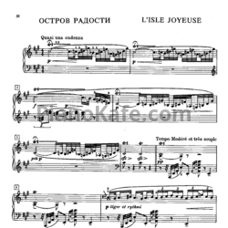 Ноты Claude Debussy - Остров радости - предпросмотр