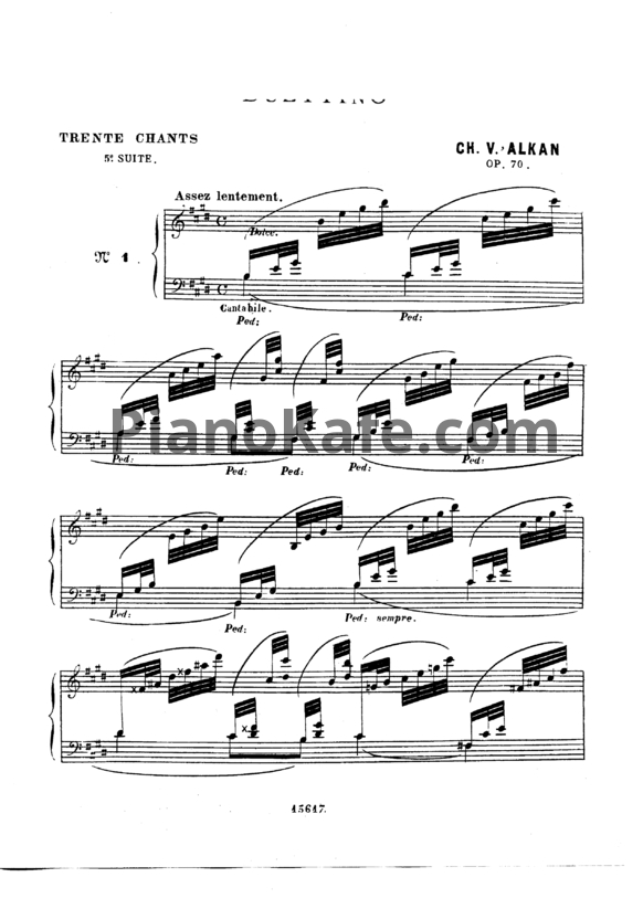 Ноты Шарль Алькан - Cinquième recueil de chants (Op. 70) - PianoKafe.com
