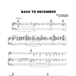 Ноты Taylor Swift - Back to december - предпросмотр