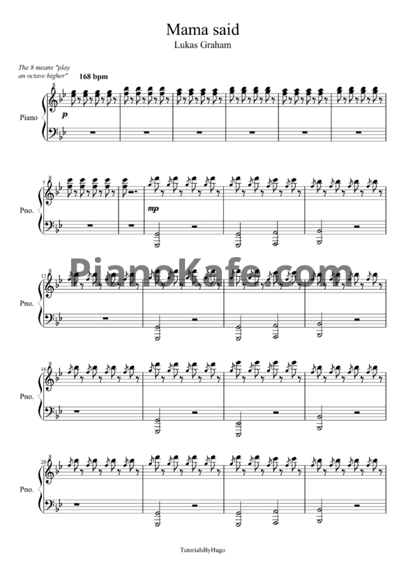Ноты Lukas Graham - Mama said - PianoKafe.com