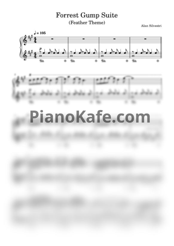 Ноты Alan Silvestri - Forrest Gump Suite - PianoKafe.com