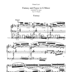 Ноты Ф. Лист - Транскрипция фантазии и фуги соль минор (BWV 542) - предпросмотр