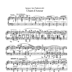 Ноты И. Падеревский - Песня любви - предпросмотр