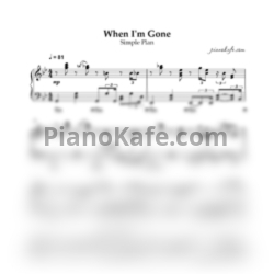 Ноты Simple Plan - When I'm gone (Piano cover) - предпросмотр