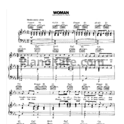 Ноты John Lennon - Woman - предпросмотр