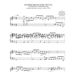 Ноты John Williams - Колыбельная для Ангела - предпросмотр