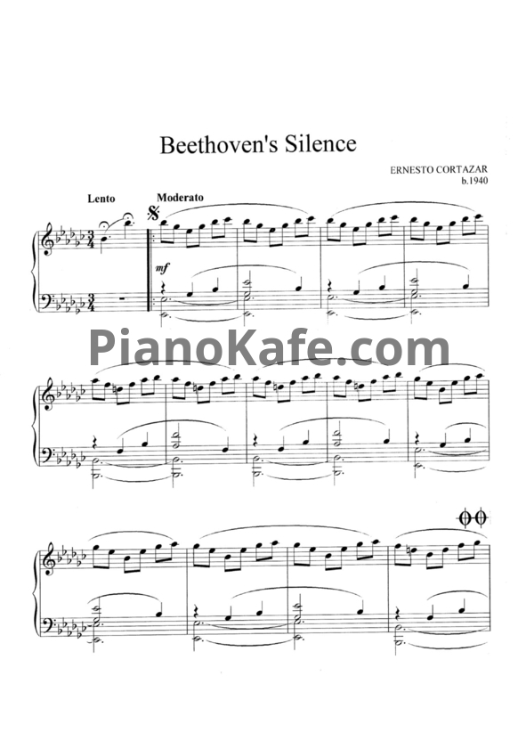 Ноты Ernesto Cortazar - Bethoven's silence (Книга нот) - PianoKafe.com
