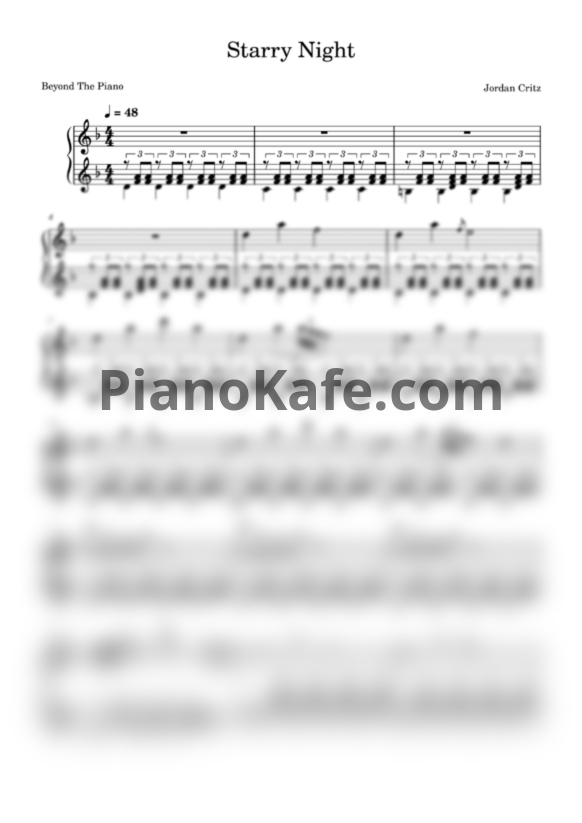 Ноты Jordan Critz - Starry night - PianoKafe.com
