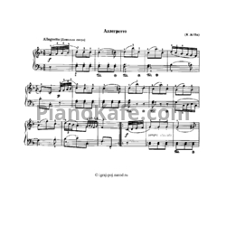 Ноты В. Моцарт - Алегретто фа мажор - предпросмотр