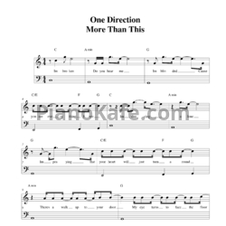 Ноты One Direction - More than this - предпросмотр