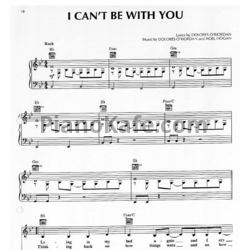 Ноты The Cranberries - I can't be with you - предпросмотр