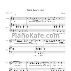 Ноты Taylor Swift - New Year's day (Версия 2) - предпросмотр