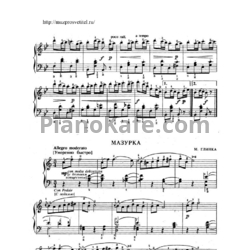 Ноты Михаил Глинка - Мазурка - предпросмотр