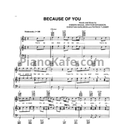 Ноты 98 Degrees - Because of you - предпросмотр