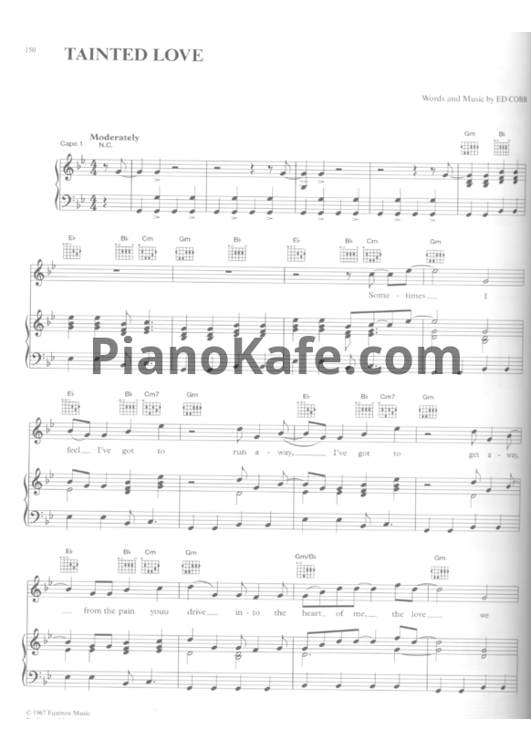 Ноты Marilyn Manson - Tainted love - PianoKafe.com