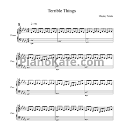 Ноты Mayday Parade - Terrible things - предпросмотр