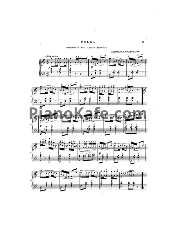Ноты Герман Волленгаупт - Полька (Соч. 18, №1) - PianoKafe.com