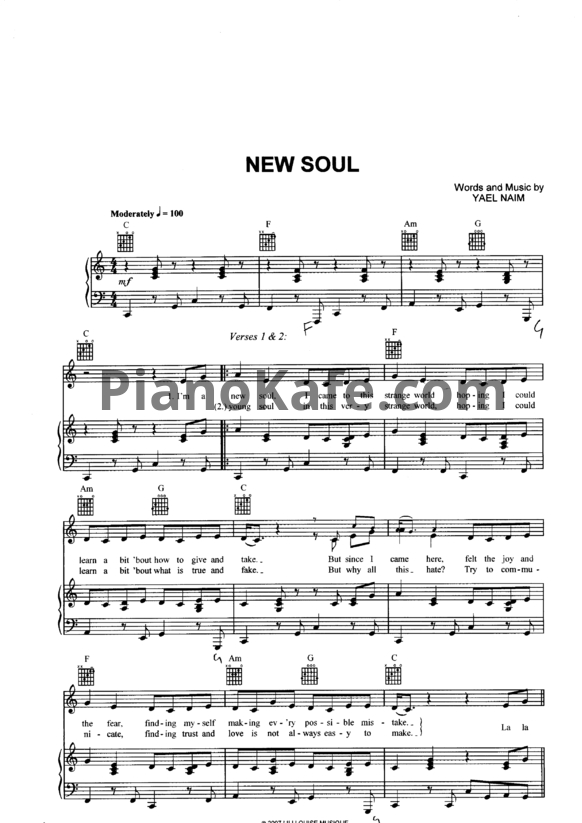 Ноты Yael Naim - New soul - PianoKafe.com